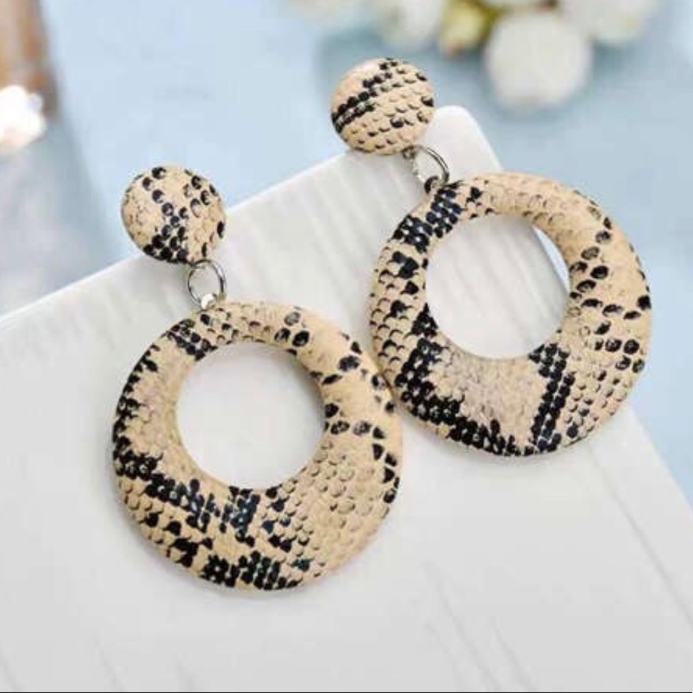 Medusa Snake Skin Hoop Earrings